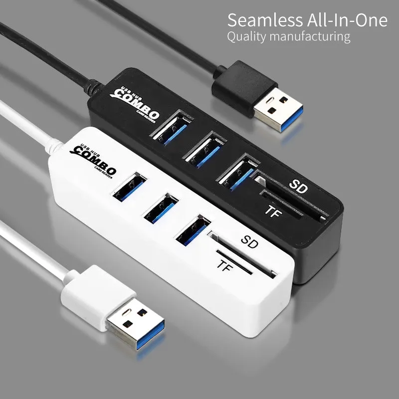 

USB-концентратор Micro TF/SD кардридер с 3 портами USB Высокоскоростной адаптер для передачи данных для Mac Lenovo Xiaomi компьютерные аксессуары