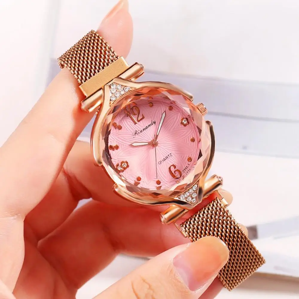 Хит продаж женские кожаные модные роскошные часы с магнитной пряжкой Миланский