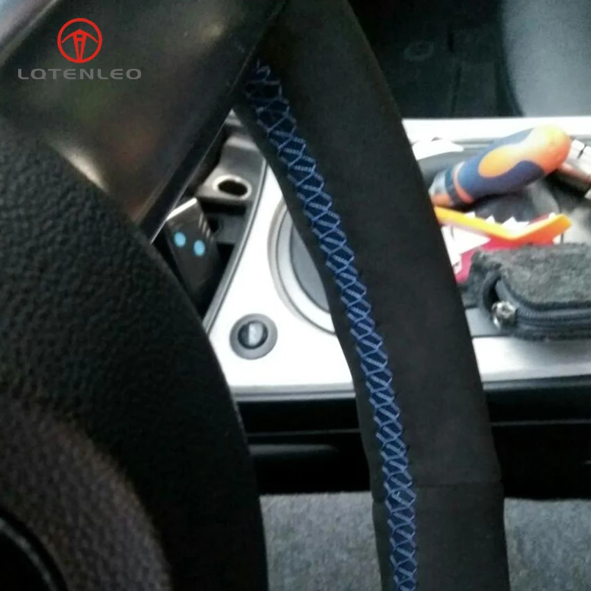 LQTENLEO черная замша DIY ручная строчка для BMW Z4 E85 (Roadster) 2003 2008 E86 (Coupe) 2005 2008|car steering wheel