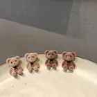 Новые корейские милые смешные плюшевые маленькие серьги-гвоздики с милым бантом медведем изящная серьга модные ювелирные изделия 2021 серьги оптовая продажа