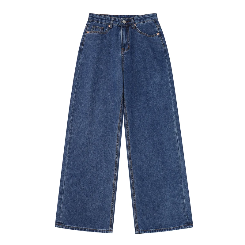 

Jean Boyfriend 2021 New Wide Leg Casual Femme Streetwear High Waist Trouser Vintage Baggy Jeans Fashion Straight Mom Denim Pants