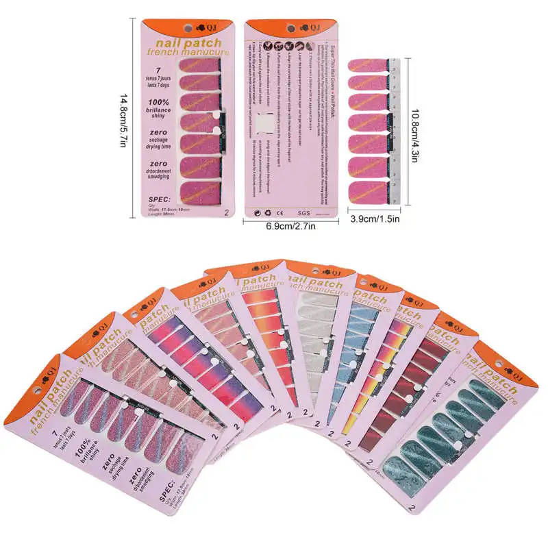 

20pcs Nail Polish Stickers Waterproof Long Lasting Nail Art Wraps Manicure Decorations Salon Home Use Nail Art Tools Accessories