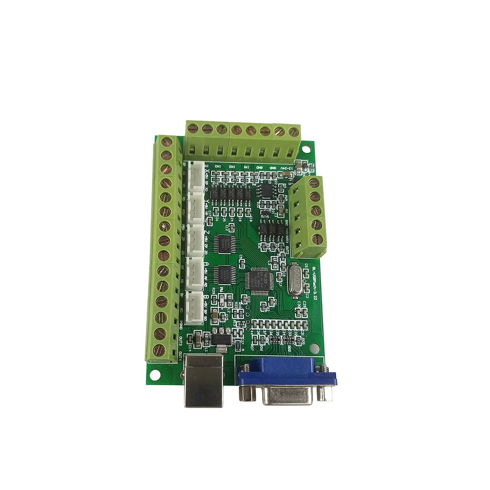 Плата интерфейса USB зеленого цвета MACH3 5 Axie CNC карта управления движением + ручное