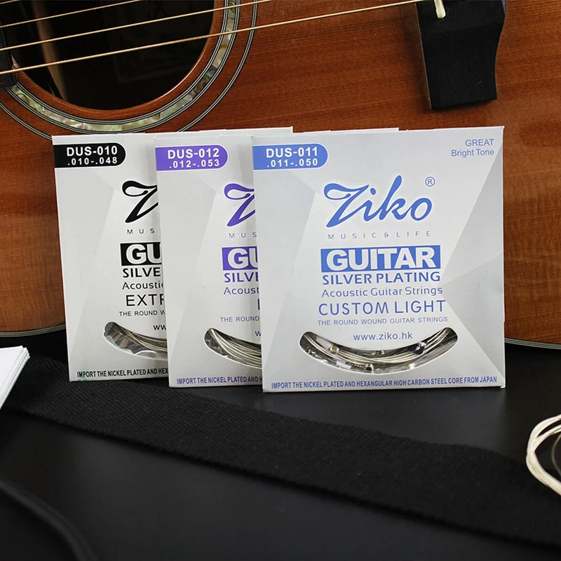 

Ziko Dus Series Acoustic Guitar Strings Hexagon Carbon Steel Core Silver Plating Wound Dus-011