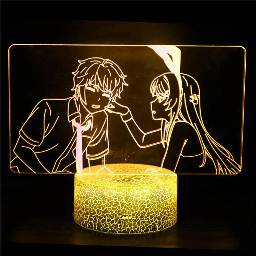 

Anime gangsters do not dream of bunny girl 3D night light Mai Sakurajimas dream sexy girl anime doll PVC action doll LED light