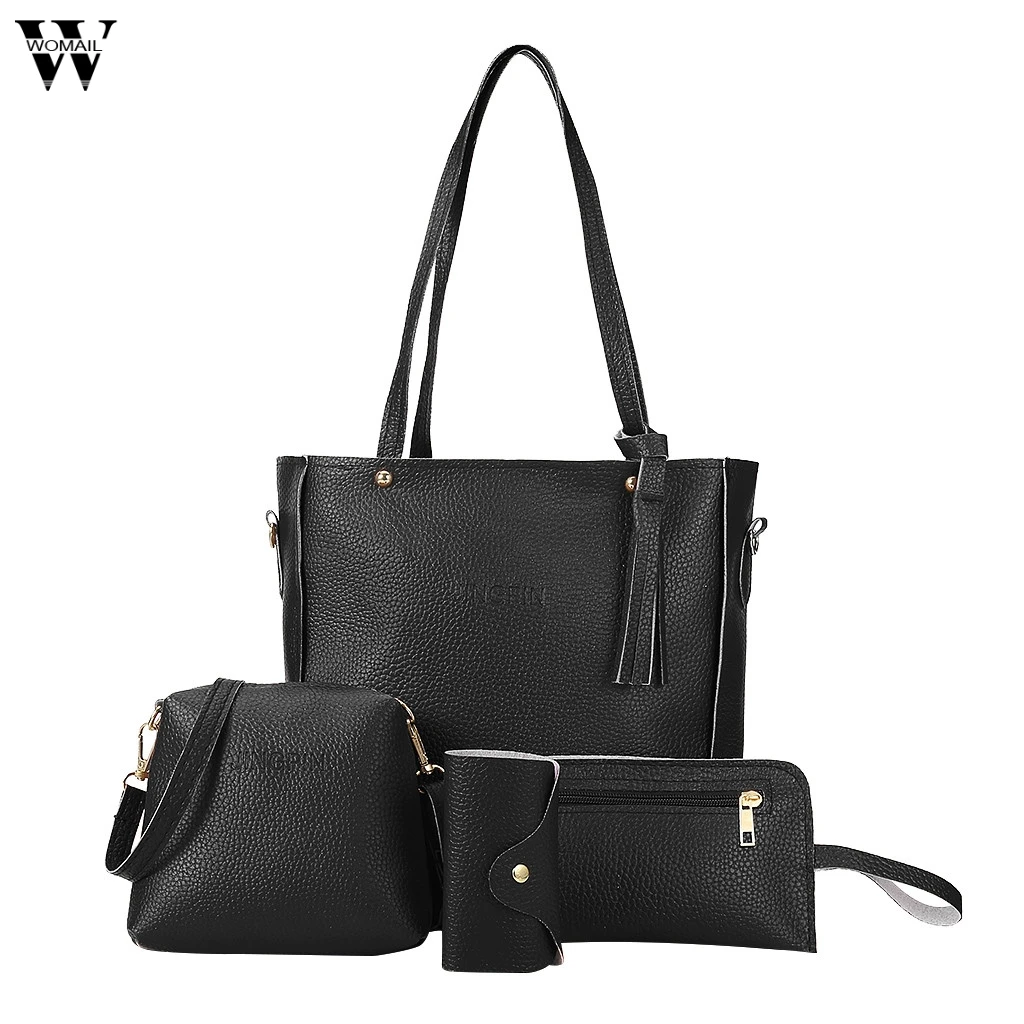 Фото 4 шт. набор женских сумок Женский кошелек и сумочка женская сумка через плечо из