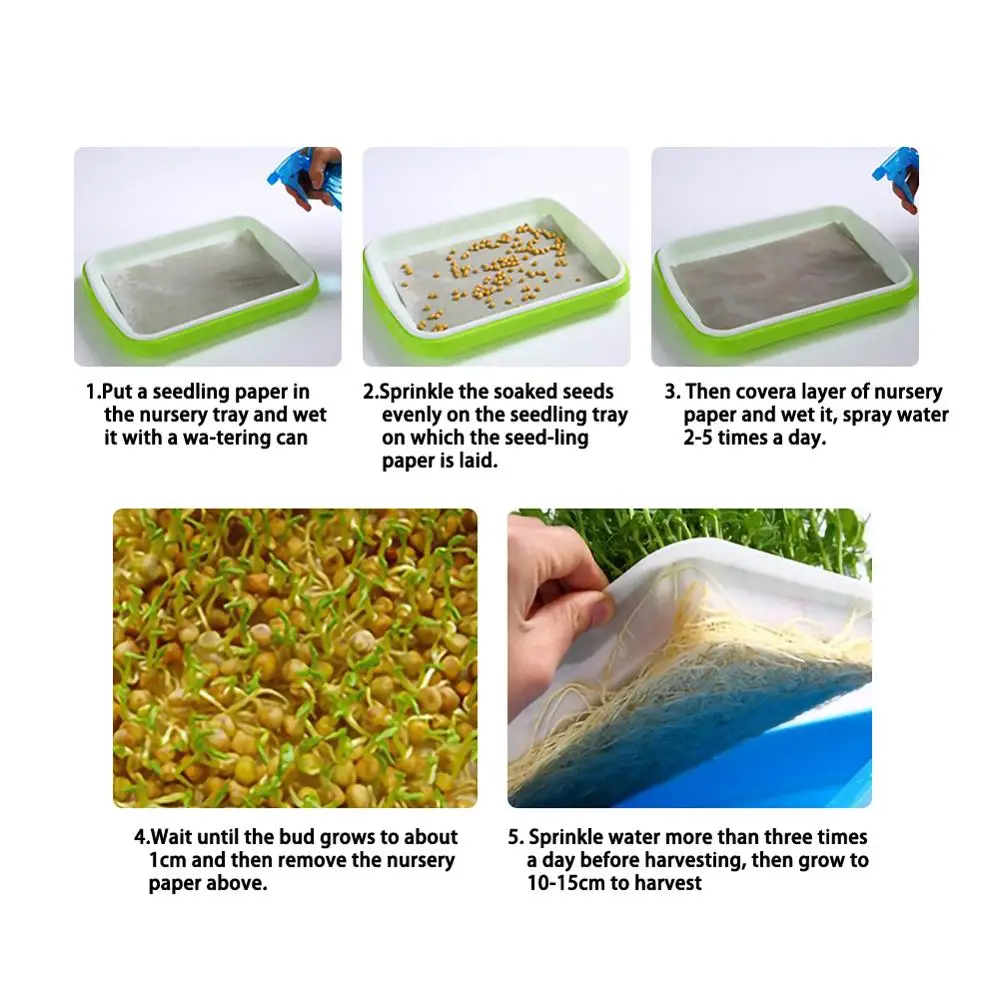 Soilless Culture Beans Hydroponics Seed Germination Tray Seedling Sprout Plate Grow Nursery Pots Vegetable sprouting Trays tools |