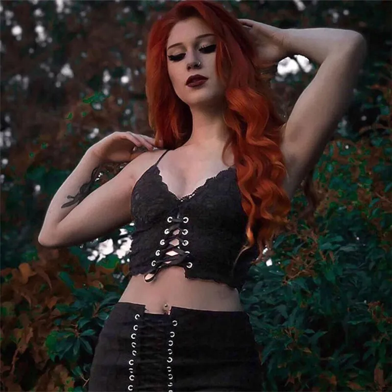 Women Sexy Floral Crocheted Eyelet Bandage Padded Bustier Camis 2021 Backless Knitted Crop Tops Bralette Tank Black Mini Vest | Женская