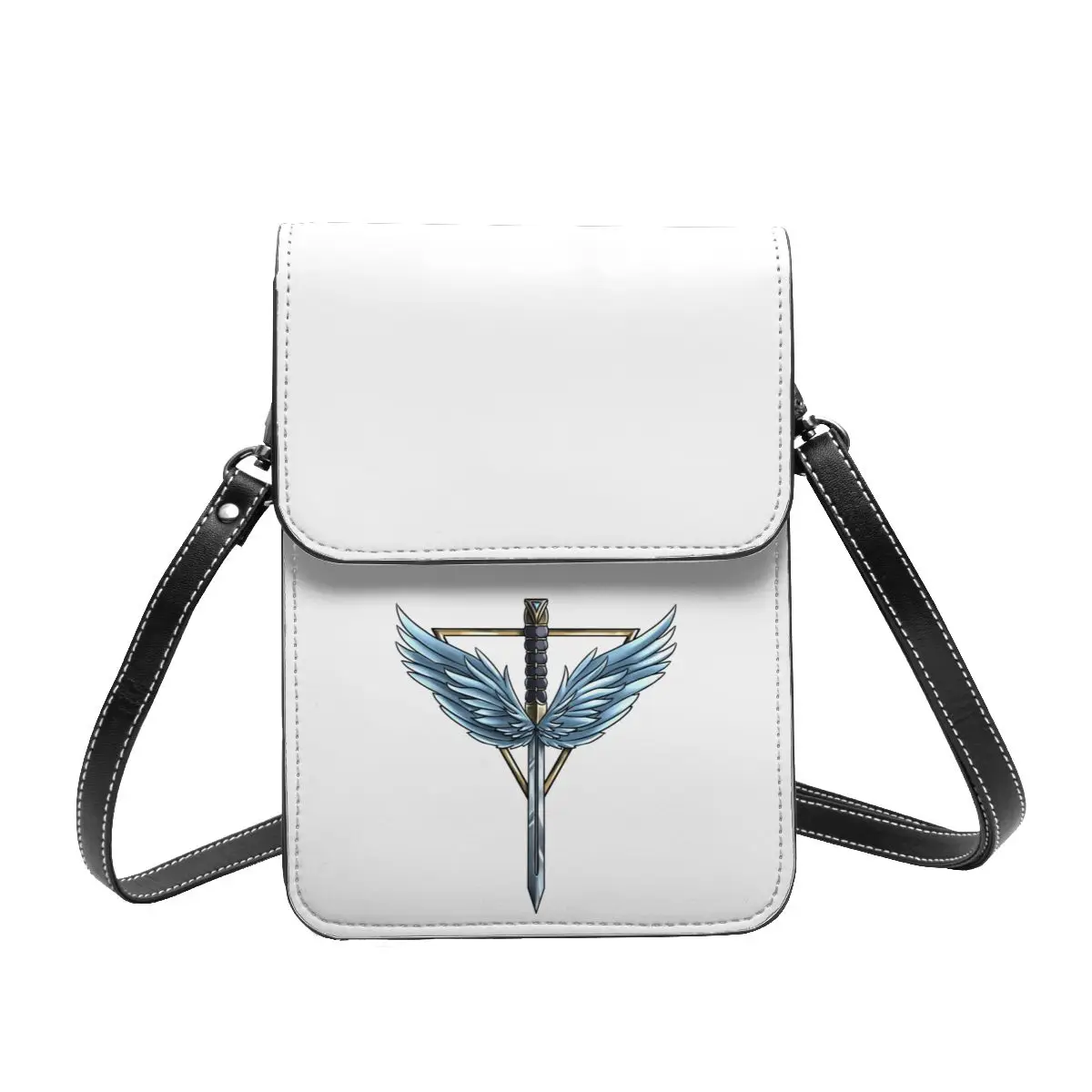 

Женская кожаная сумка на плечо с рисунком ангела