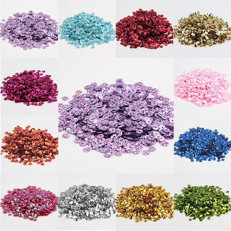 

Round Cup Sequins PVC Loose Paillettes Colors Sequin 4mm 5mm 6mm Wide For Sewing Wedding Crafts, Women Garments Accessories 10g