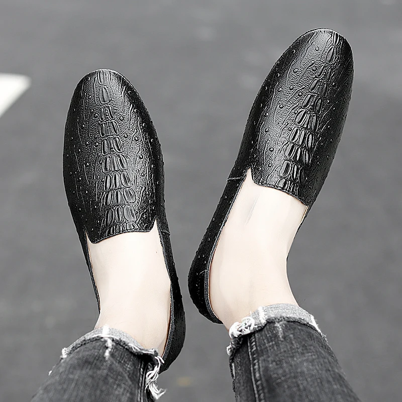 Туфли мужские из натуральной кожи роскошные брендовые дышащие мокасины без