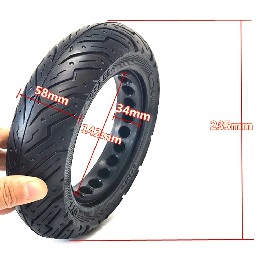 

High Quality 10x2.50 Solid Tire Honeycomb Lining Tire Wear-resistant Outer Tire 10 Inch for Electric Scooter Folding E-bike