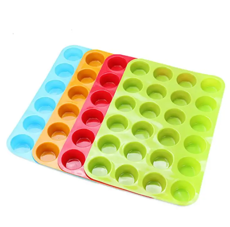 

Mini Muffin Cup 24 Cavity Silicone Cake Molds Soap Cookies Cupcake Baking Accessories Pan Mold Cake Mold Tray Mold SN3598