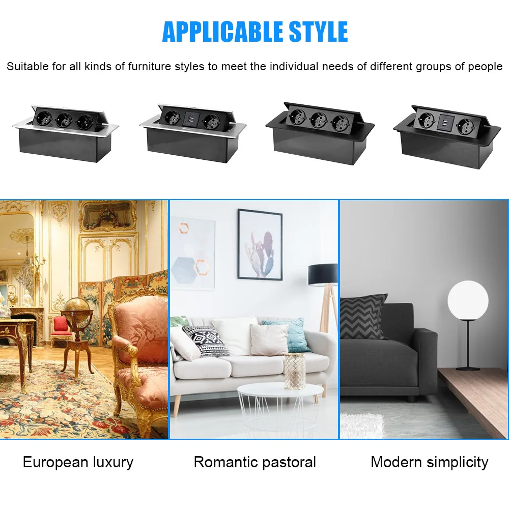 Настольная розетка HILIFE 2/3 из алюминиевого сплава выход для стола медленное