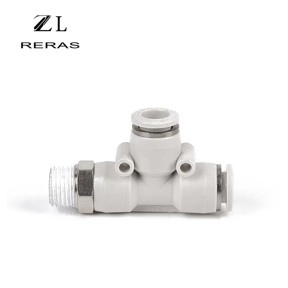 PD белый пластик быстрая вставка пневматический элемент Т-образного