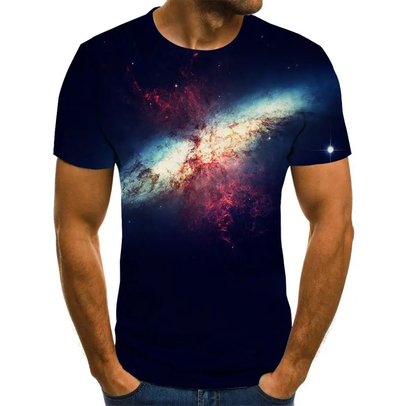 

New 3D printed sky harajuku men t-shirt vetement homme de marque funny t shirts mens clothing fishing large size men's clothing