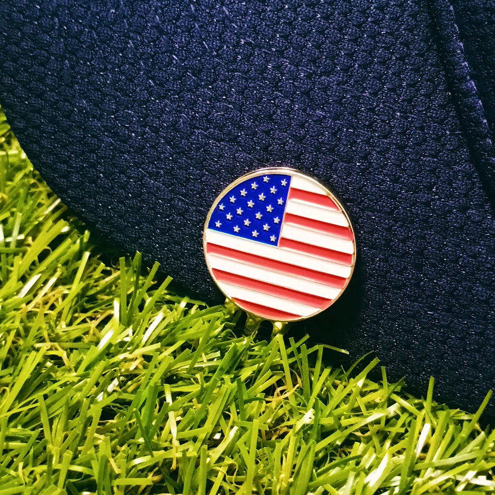 США флаг орел рисунок железо тиснением хрустальный мяч для гольфа маркеры наборы