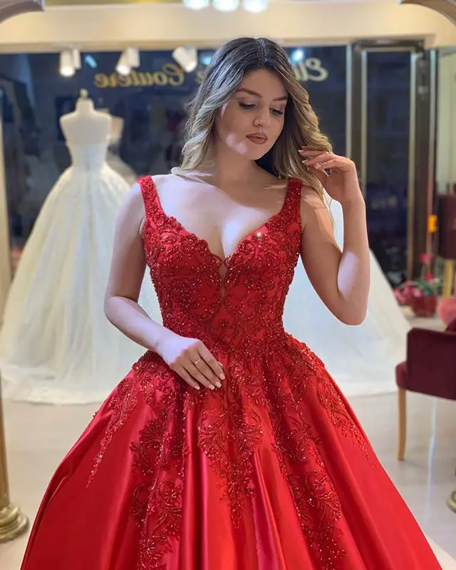 PEORCHID Luxury Princess Wedding Dress Lace Ball Gown 2020 New Short Sleeves  Arabic Vestidos Novia Vintage Bridal Dress