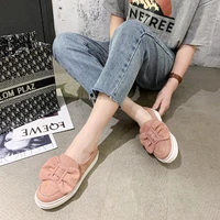 2021 spring and autumn hot style bow large size 42 43 single shoes without a pedal womens shoes