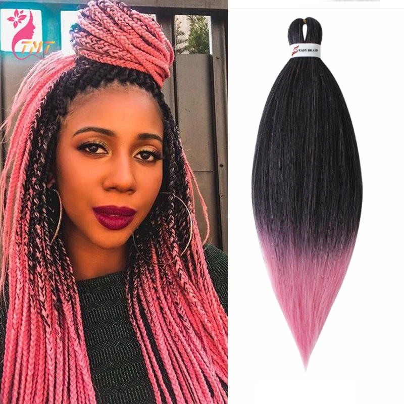 

TMT Ez 20-дюймовые 26-дюймовые удлинители Волос Dreadlock синтетические Yaki Омбре фиолетовые розовые крупные искусственные волосы для черных женщин