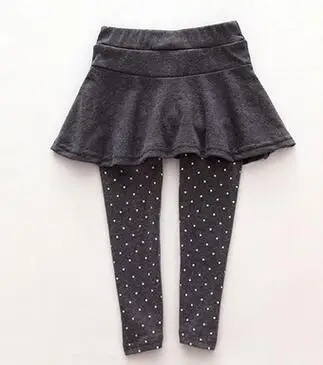 dark grey with dot Лосины для девочек теплые лосины для малышки Леггинсы Юбка-брюки леггинсы для девочек Детские Теплые леггинсы Bootcut для 2-5лет - Цвет: dark grey with dot