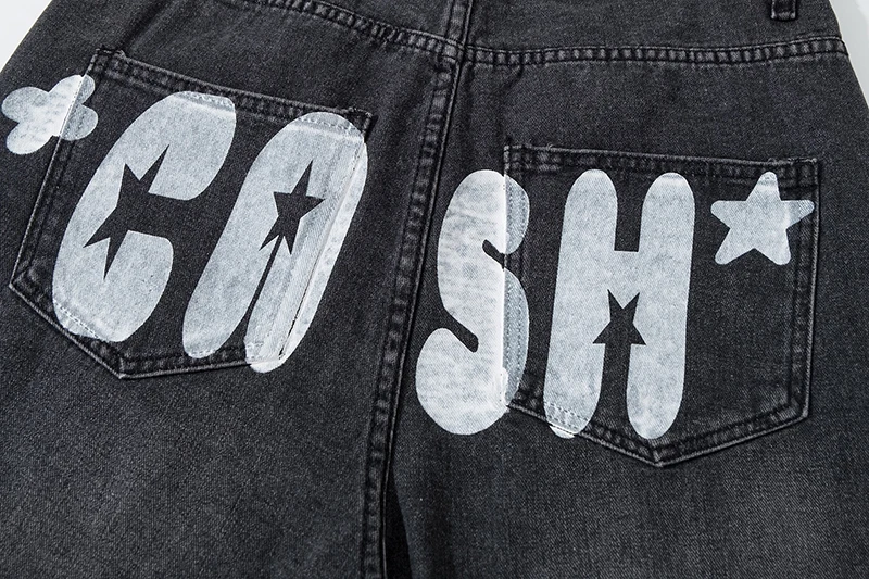 

High Street Washed Retro Jeans Shorts for Men Straight Harajuku Ripped Casual Denim Five Point Pants Loose Hip Hop Summer Short