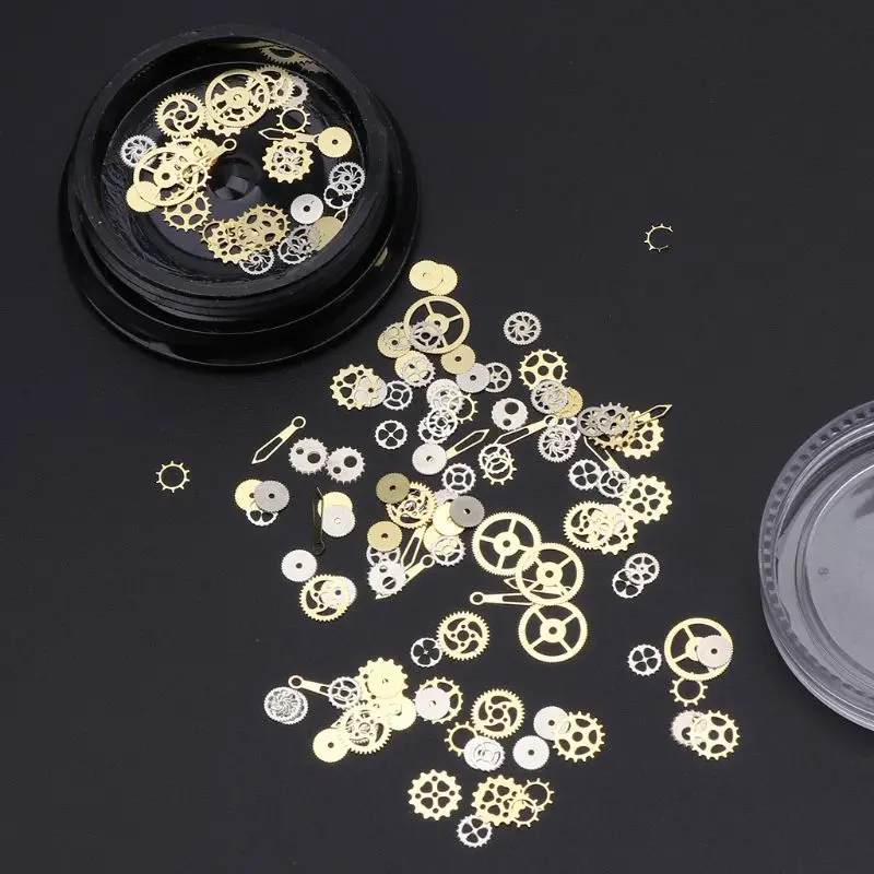 

120Pcs Mixed Steampunk Cogs Gear Clock Charm UV Frame Resin Jewelry Fillings DIY Q1FB