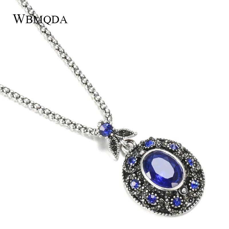Kinel Бохо тибетский серебряный синий кулон ожерелье для женщин Этническая Невеста