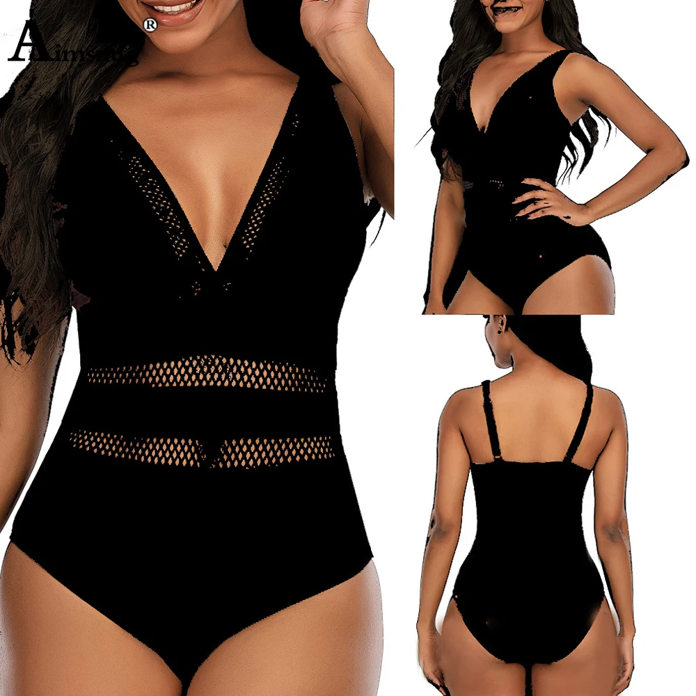 Размера плюс для женщин Цельный купальник классический цветочный принт