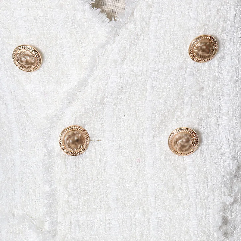 

Retro Vintage Slim fit Cute Chic woolen coat High fashion Women Beige White jackets