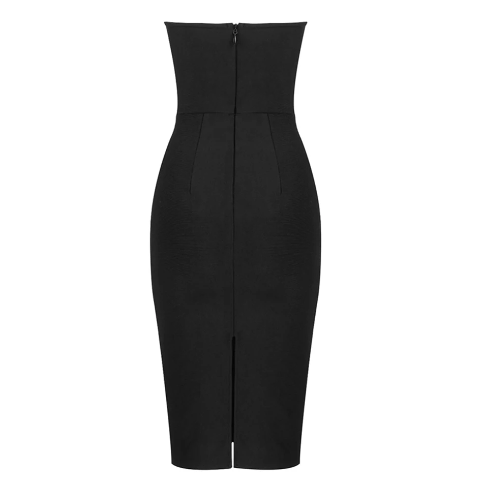 

Top Hollow Design 2021 New Summer Ladies Dress Sexy Tube Bandage Dress Elegant Celebrity Club Evening Party Dress Vestido
