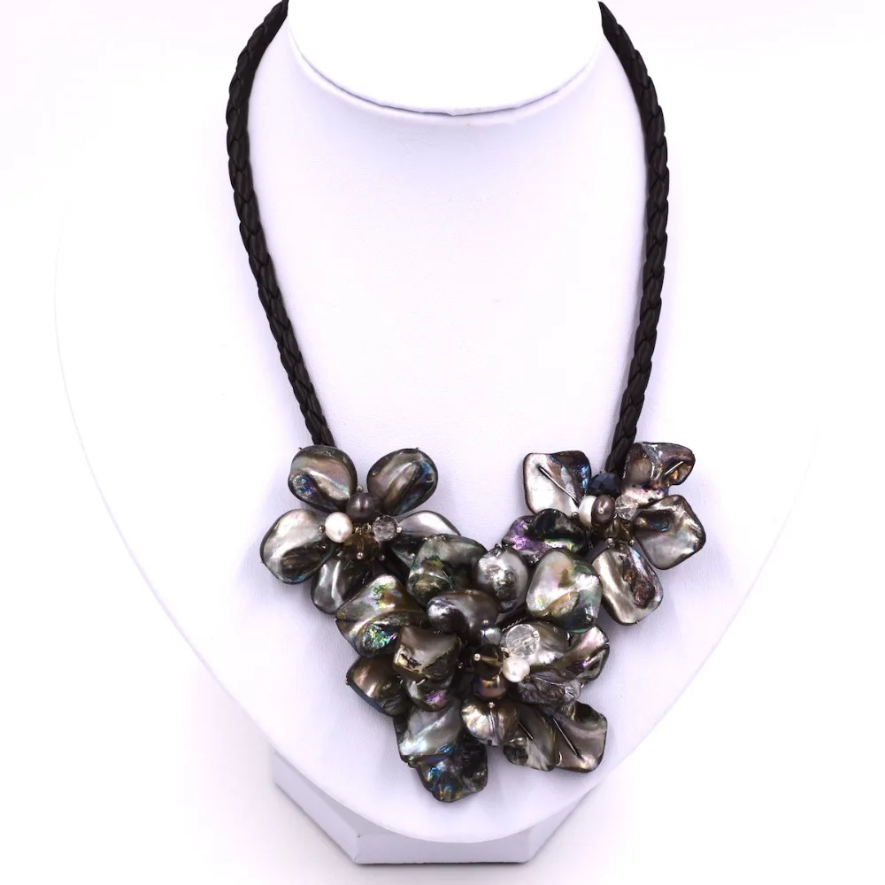 Новинка 2020 черная Швабра ручной работы с кристаллами и пресноводным жемчугом