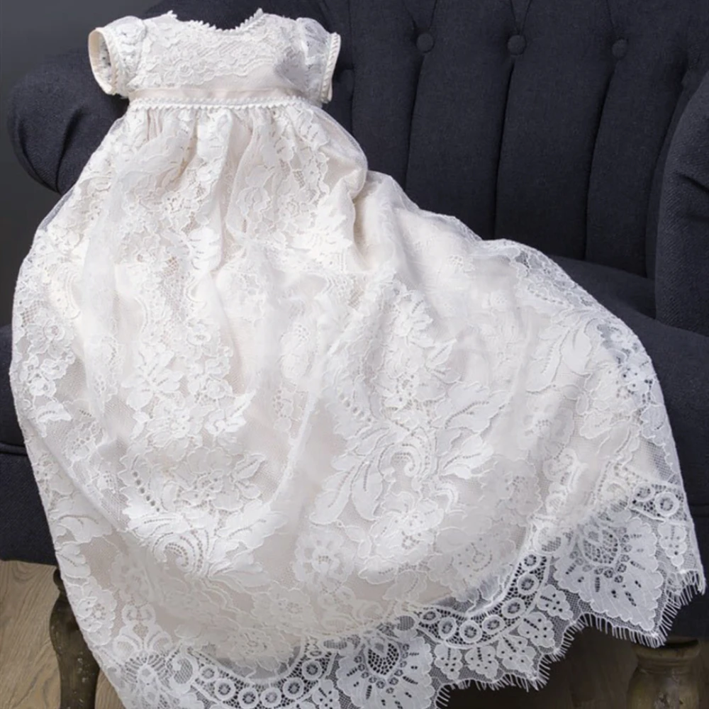 Винтажное вечерние ничное свадебное платье для девочек 0 24 месяцев крещения