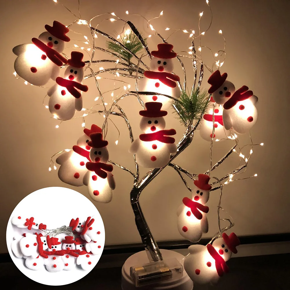 

LED Fairy Lights Holiday Party Snowman New Year Christmas Decoration Home Garland String Lights USB/Battery Powered