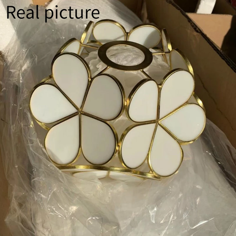 Скандинавская стеклянная Подвесная лампа в форме цветка американский роскошный