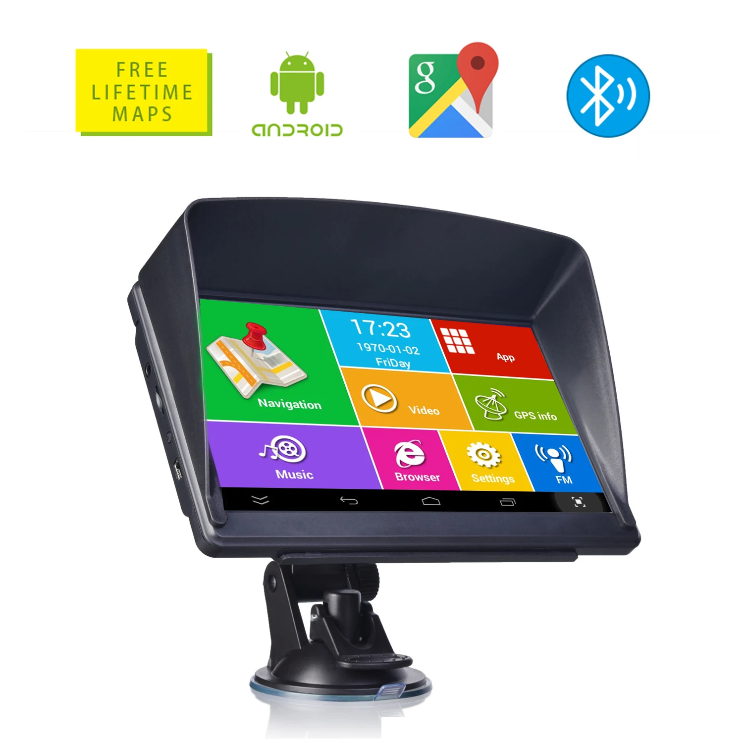 7 &quotдюймовый Android 16 Гб Оперативная память + 512MB автомобиля GPS навигации на AV-IN Bluetooth