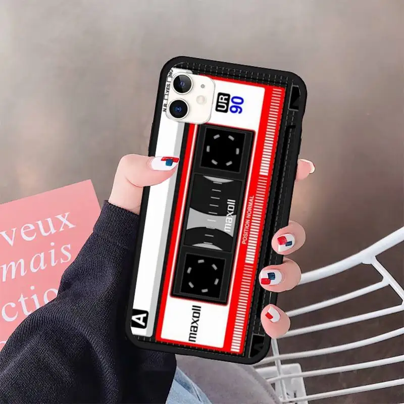 

Magnetic tape retro style Phone Case for iPhone 11 12 pro XS MAX 8 7 6 6S Plus X 5S SE 2020 XR mini luxury shell cover