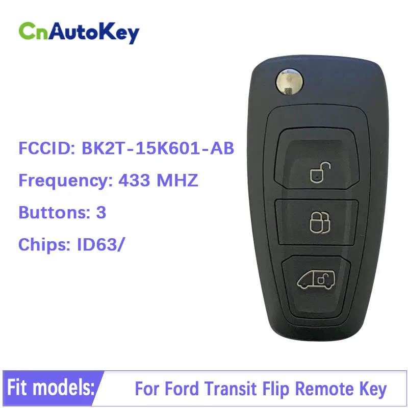 CN018057 for Ford Transit Custom 2014 2015 2016 Smart Remote Auto Car Key Control Fob BK2T-15K601-AA/ AB/ AC 434MHz 63+ Chip