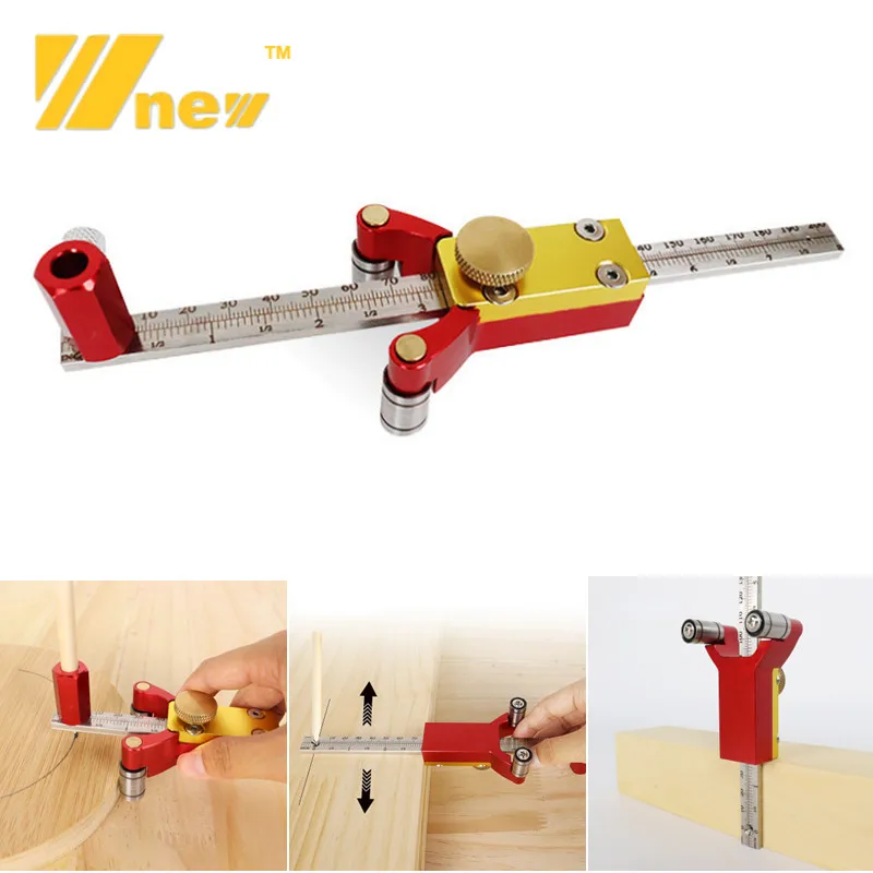 

Wood Scribe Tool Sliding Wheel Marking Gauge Woodworking Precision Linear Arc Scriber Parallel Line Drawing Tool