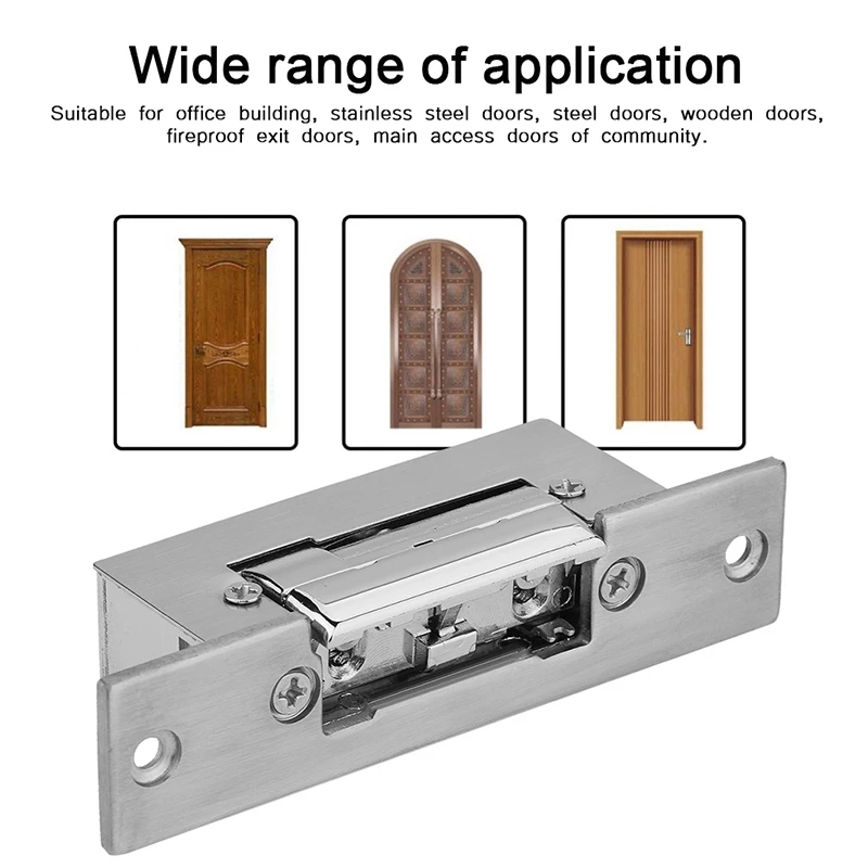 electric door adjustable lock tongue secure electric strike lock door double unlock mode ncno 12v access control system free global shipping