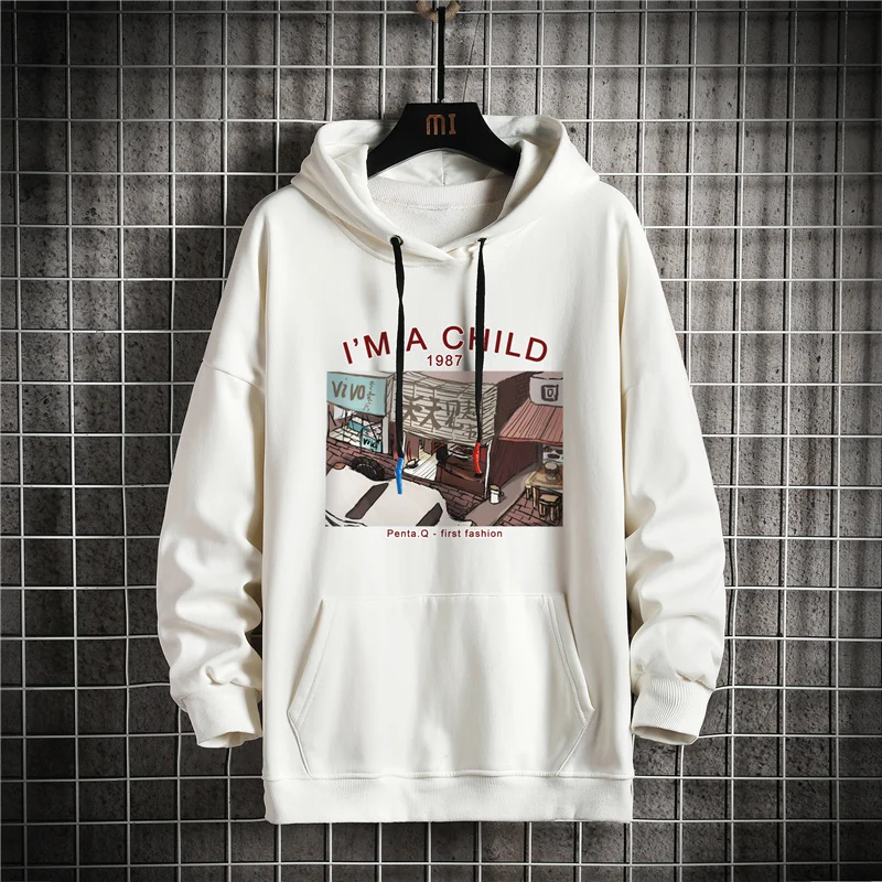 

Single Road Mens Hoodies Men 2020 Winter Graphic Sweatshirt Japanese Streetwear Harajuku Oversized Black Hoodie Men Sweatshirts