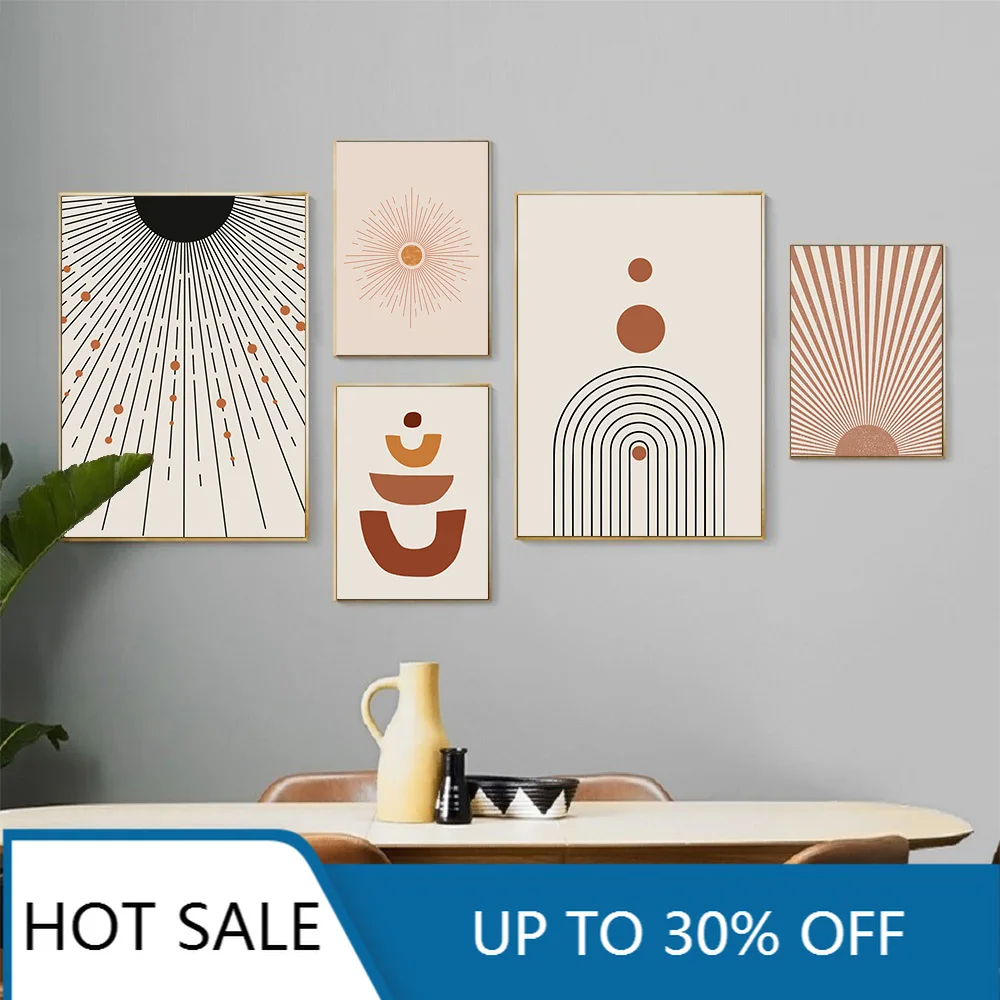 Абстрактный настенный постер с геометрическим рисунком Картина на холсте