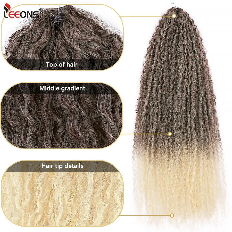 

Soft Frizzy Crochet Hair 70Cm Synthetic Braids Ocean Wave Afro Curls Zizi Braiding Hair Extension Deep Water Wave Bundles Weave