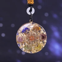 metatron cube orgonite necklace flower of life cosmic energy center sign pendant necklace sacred geometry resin pendant