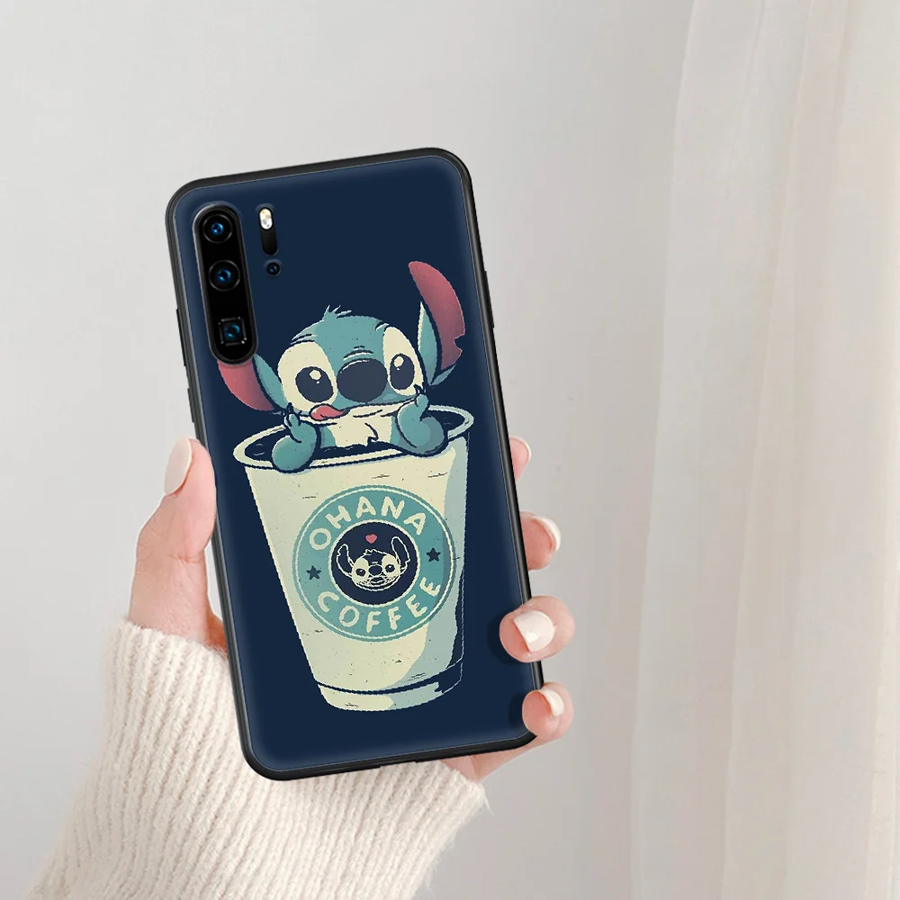 

Cartoon cute Stitch Phone Case For Huawei P Mate Smart 10 20 30 40 Lite Z 2019 Pro black Back Pretty Prime Fashion Shell Tpu