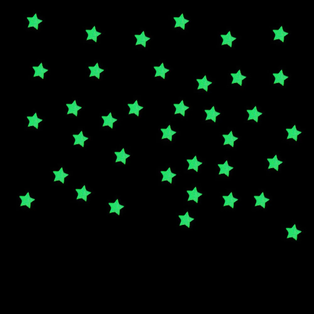 

100pcs 3D Stars Glow In The Dark Wall Stickers Luminous Fluorescent Wall Stickers For Kids Baby Room Bedroom Ceiling Home Decor