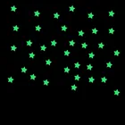 100 шт. 3D звезды и луна аккумулирования энергии флуоресцентный светится в темноте светящаяся на настенные наклейки для детской комнаты гостиная наклейка