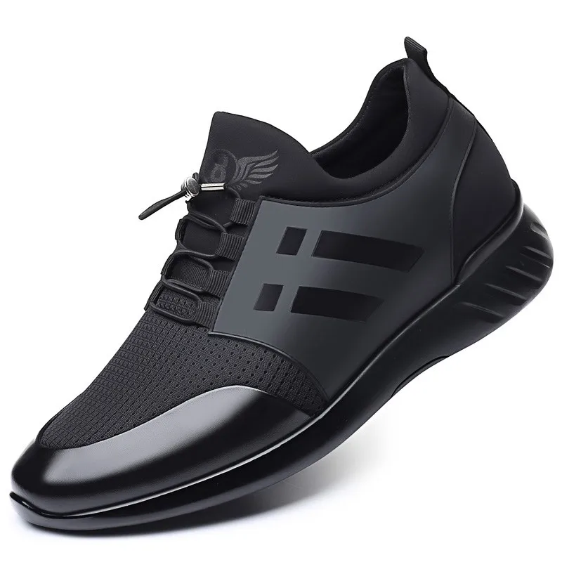 

2019 Laika quality men's Shoes + cow leather shoes 6cm long British Shoes New Summer Black tall men's shoes