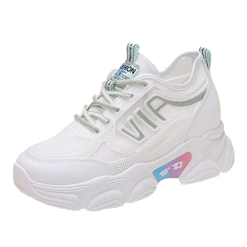 

2021 Spring New Fashion Women Breathable Casual Shoes Running Shoes Outdoor Light Weight Sports Shoes Lace Up Walking Sneakers