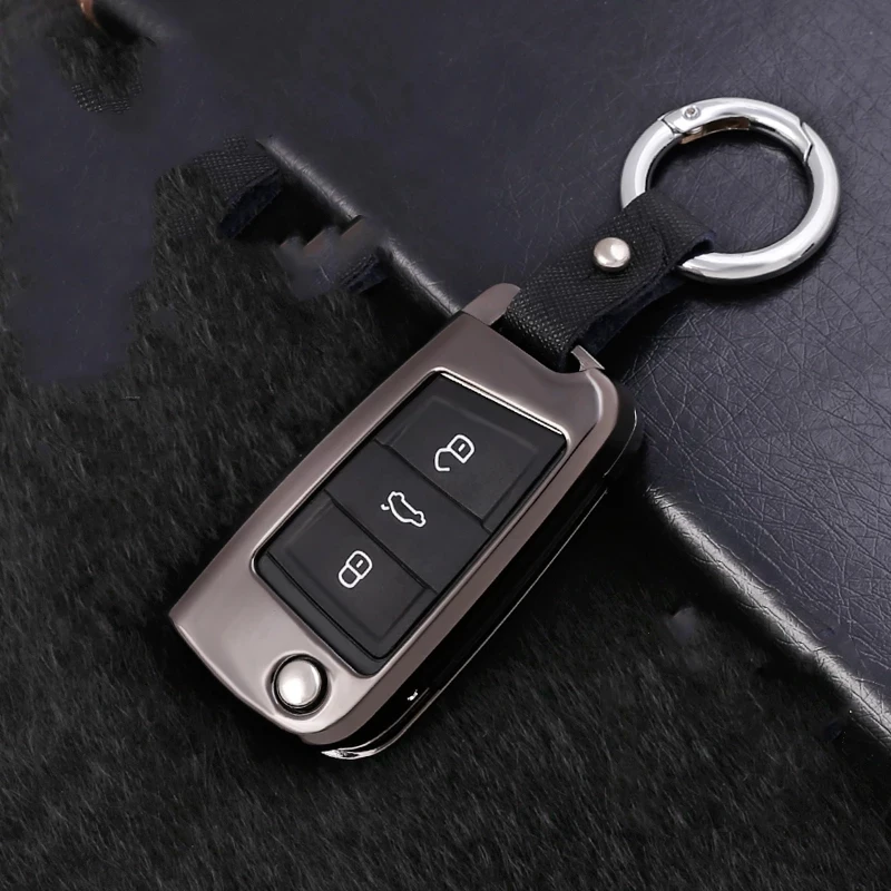 

Zinc Alloy Key Case Cover For VW Folded Version Polo Golf 7 Tiguan Skoda Octavia Kodiaq Karoq SEAT Ateca Leon Lbiza 2015